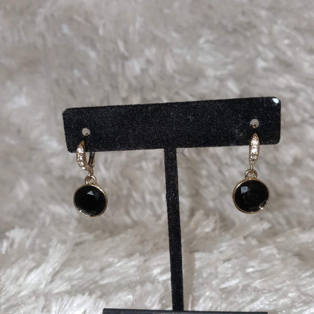 Peridot onyx and Crystal Givenchy earrings